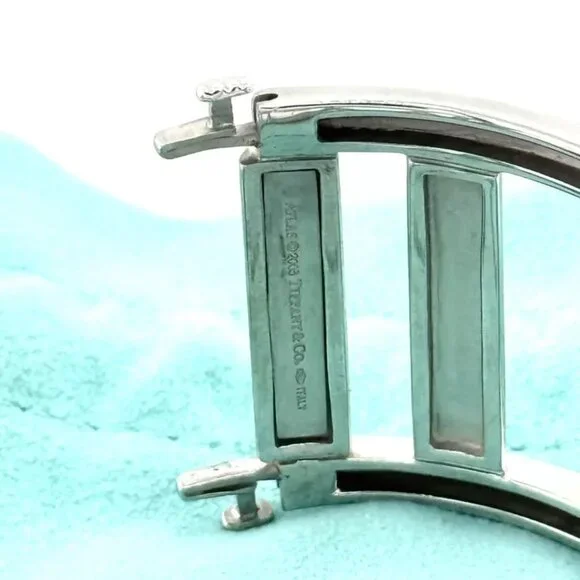 TIFFANY & CO Atlas 18K White Gold Wide Bangle Bracelet 81.4 grams 6.5" 30 mm